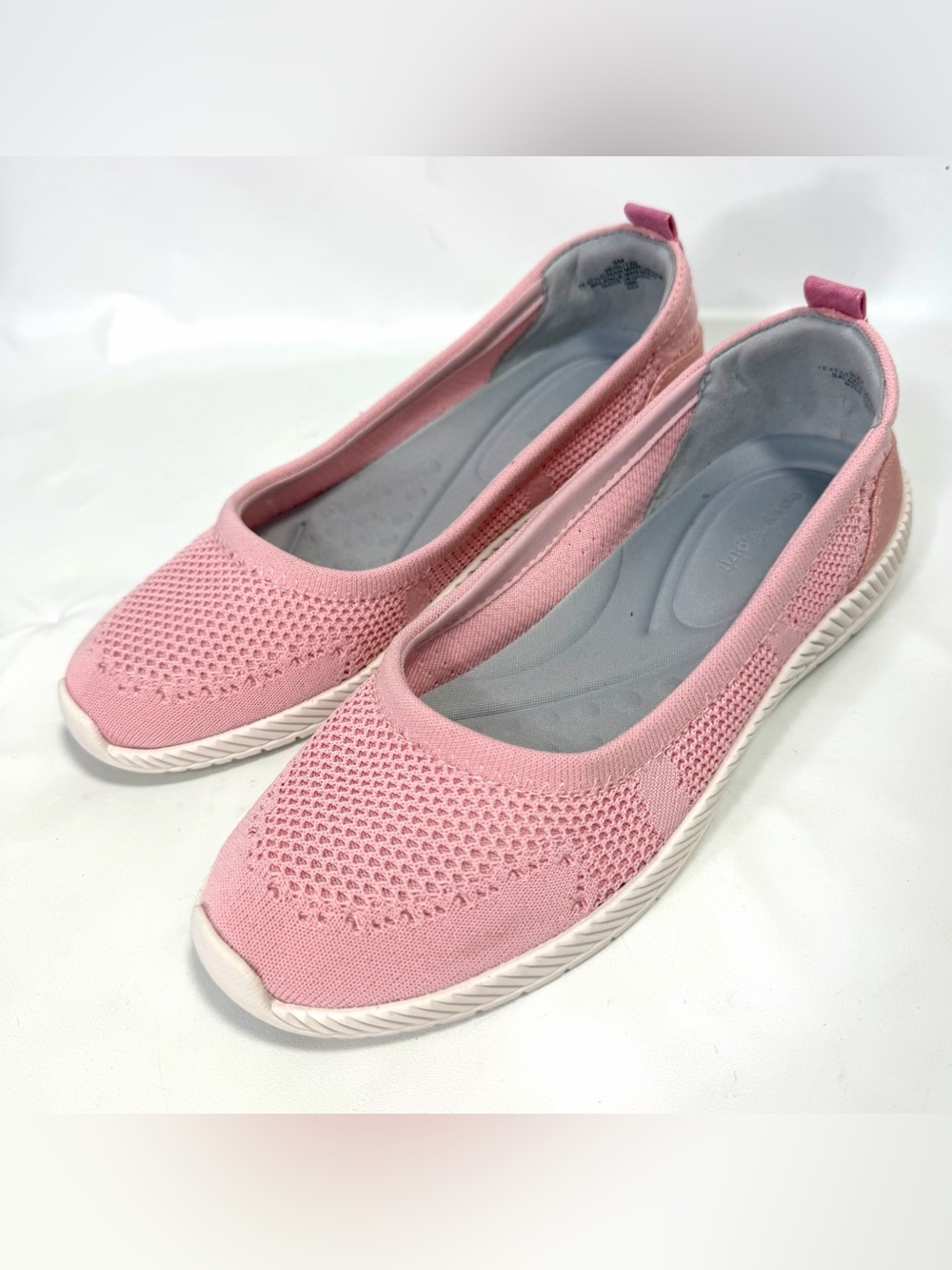 Easy Spirit Slip On Flat Pink Shoes 9 M Fabric Comfort Lightweight